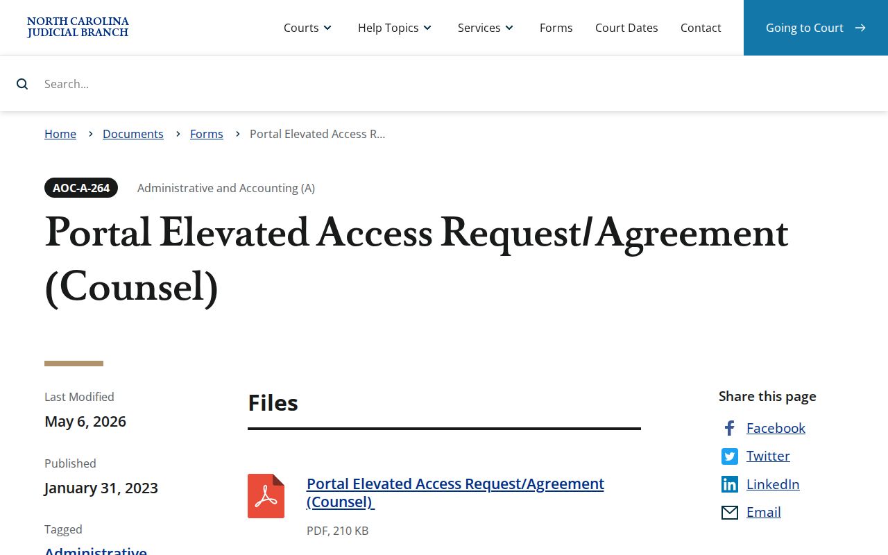 Avery County case search elevated Portal access form