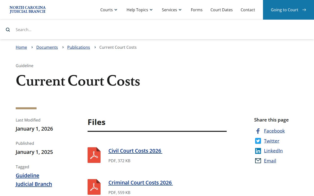 Avery County court record copy fee source
