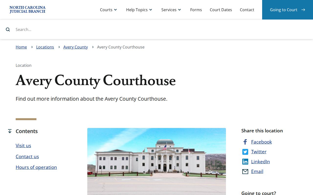 Avery County court docket courthouse record access