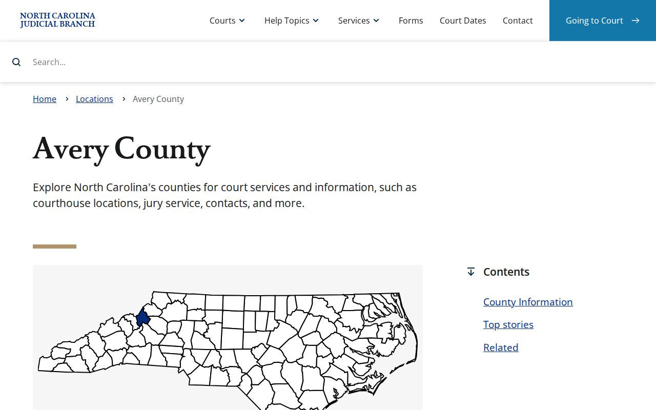 Avery County court docket official court hub