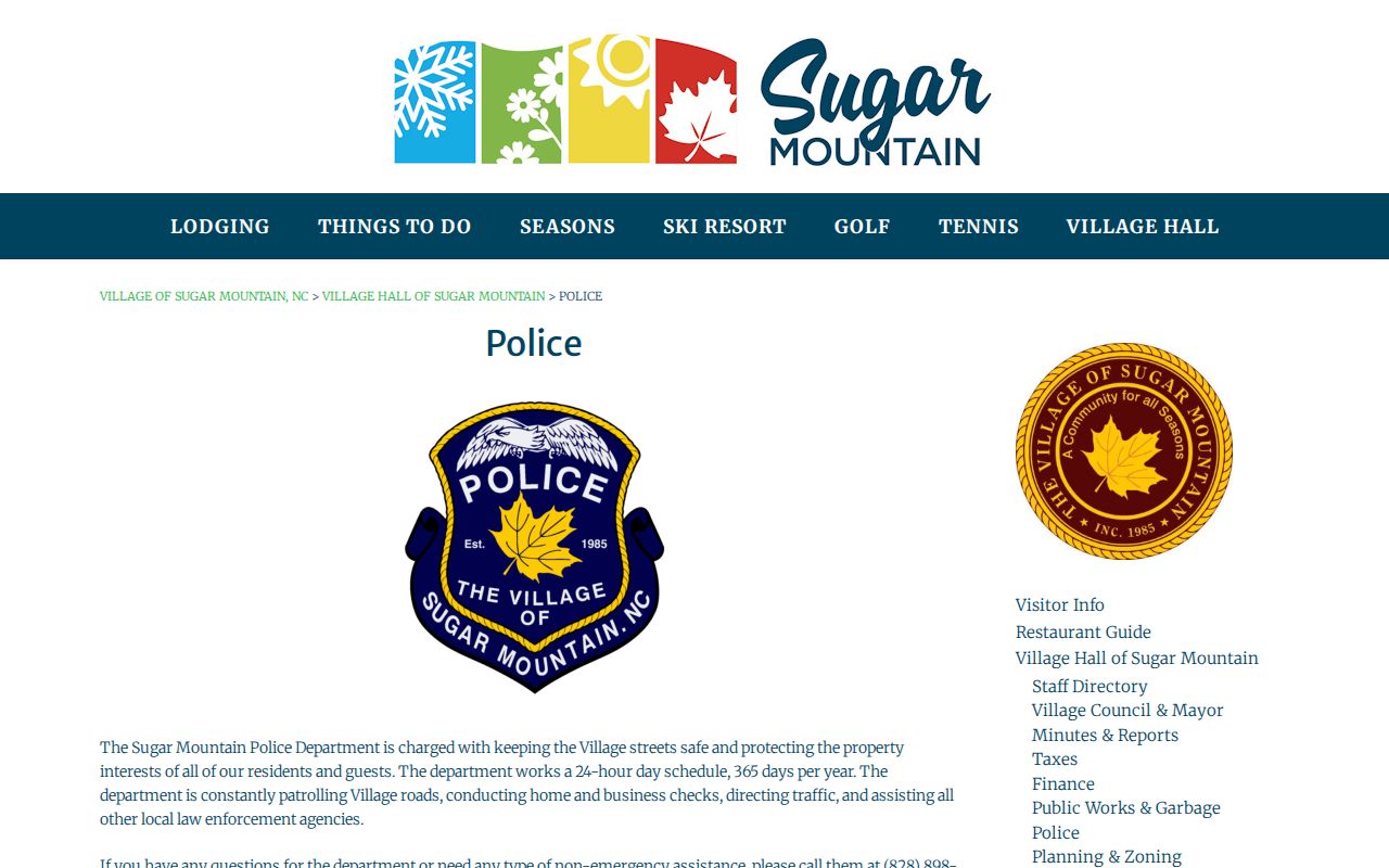 Sugar Mountain court records police citation context